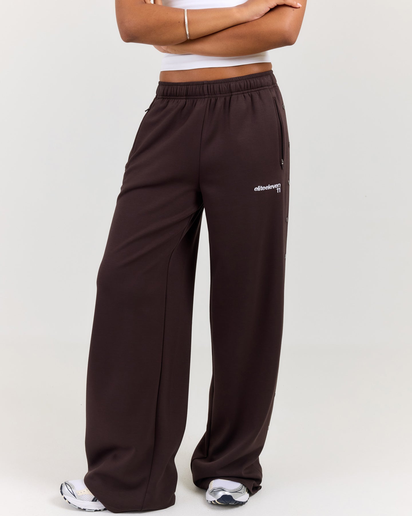Airweave Snap Wide Leg Pants - Coffee Bean