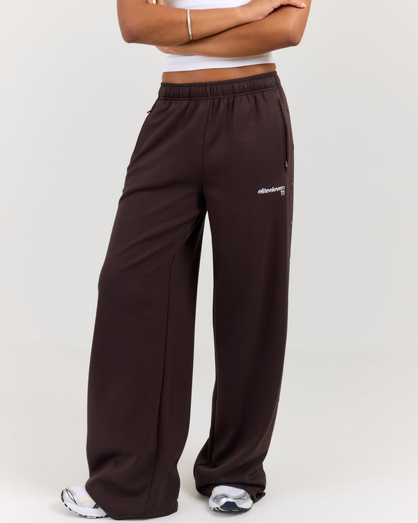 Airweave Snap Wide Leg Pants - Coffee Bean