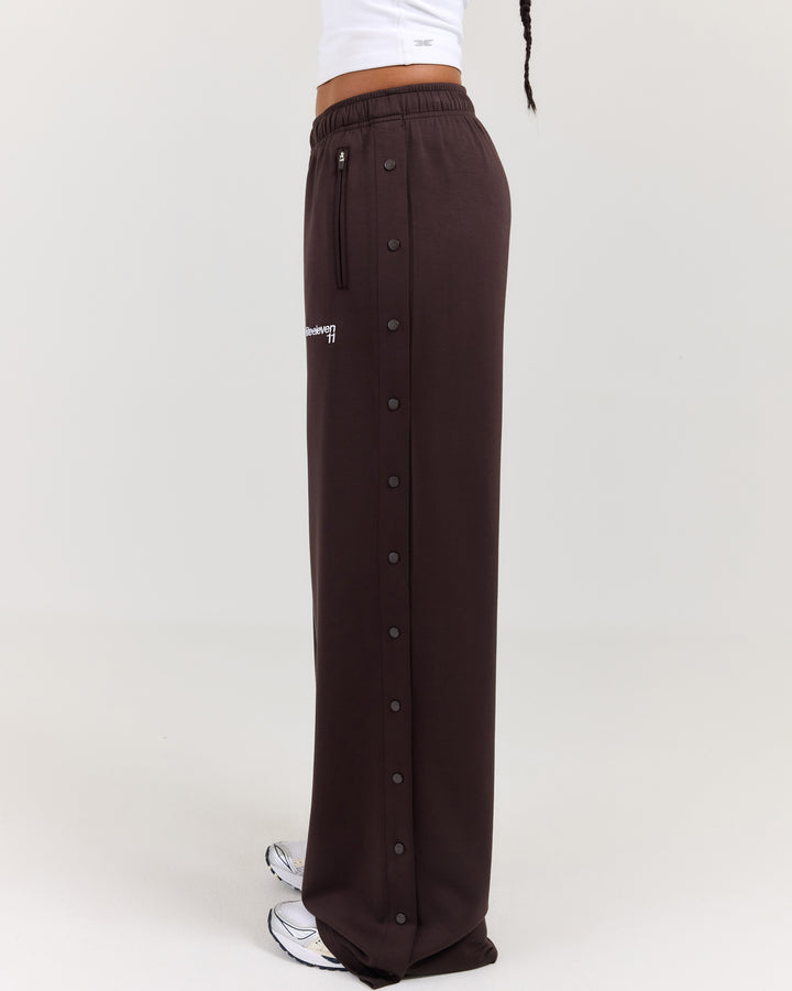 Airweave Snap Wide Leg Pants - Coffee Bean