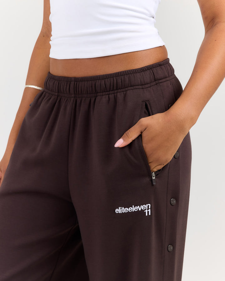 Airweave Snap Wide Leg Pants - Coffee Bean