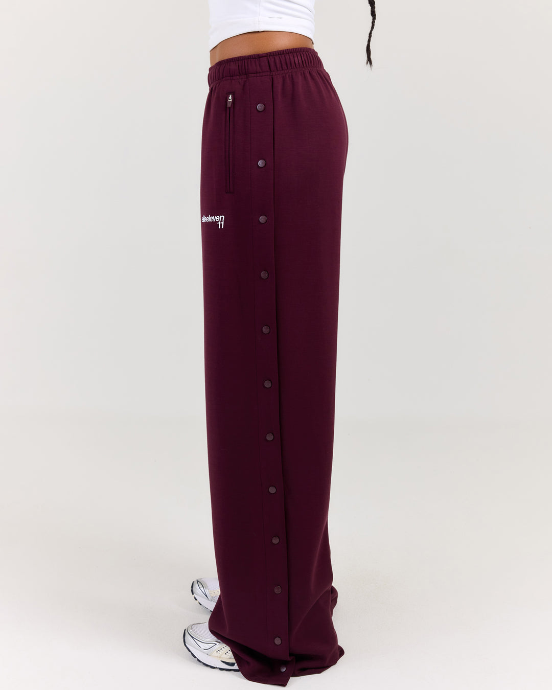 Airweave Snap Wide Leg Pants - Plum
