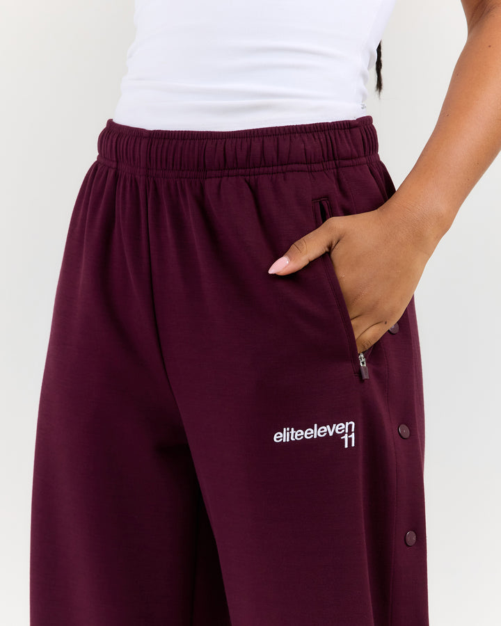 Airweave Snap Wide Leg Pants - Plum