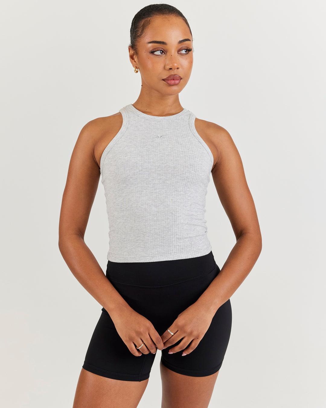 EE Ribbed Singlet - Grey Marle