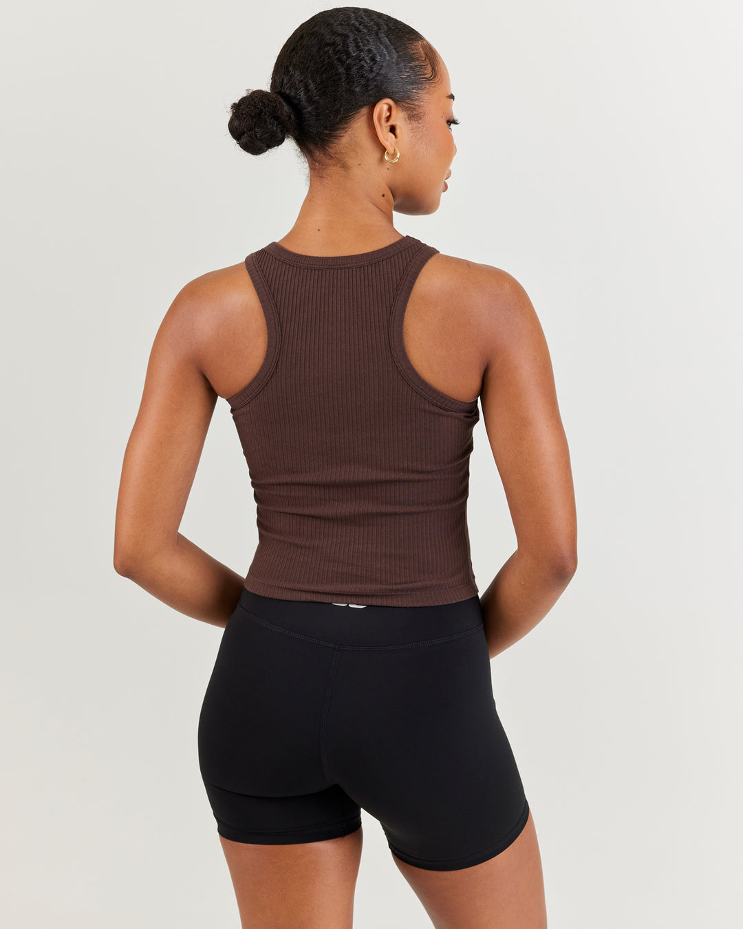 EE Ribbed Singlet - Espresso