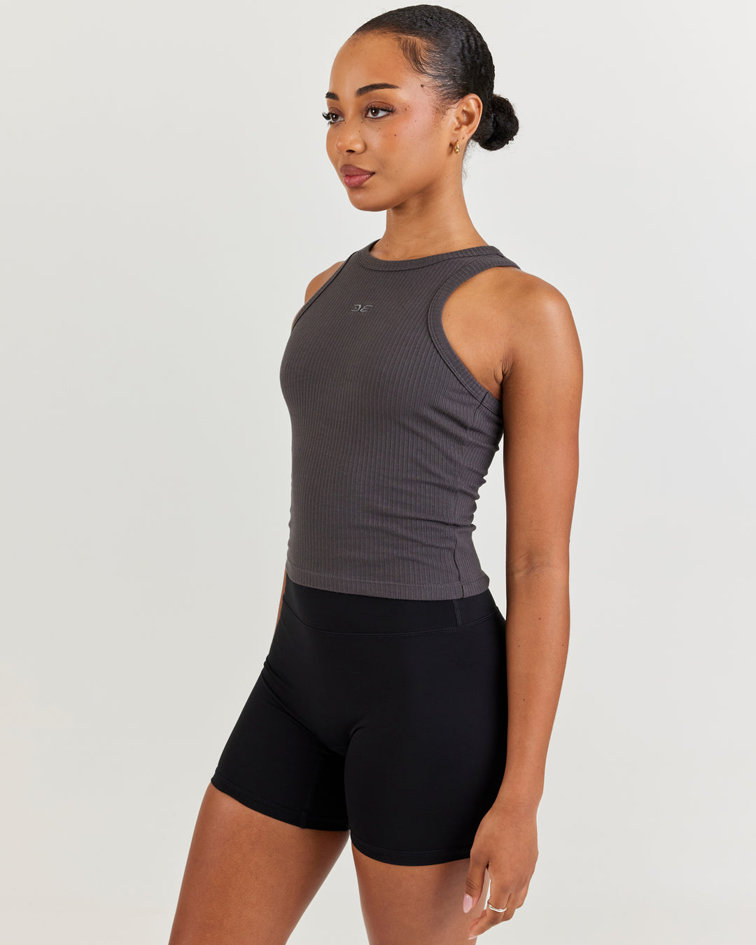 EE Ribbed Singlet - Charcoal