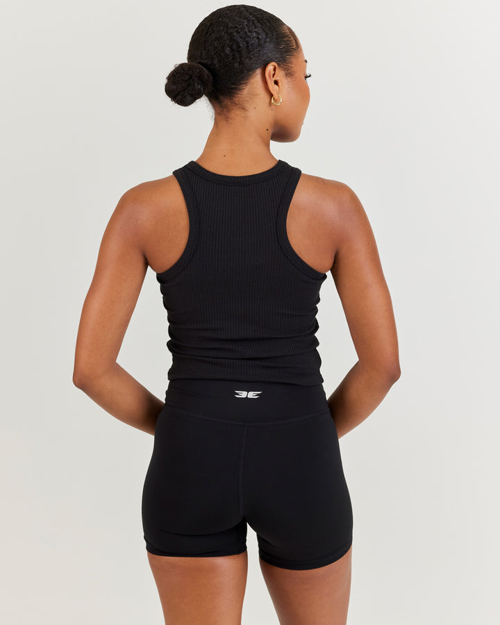 EE Ribbed Singlet - Black