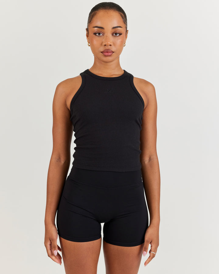 EE Ribbed Singlet - Black