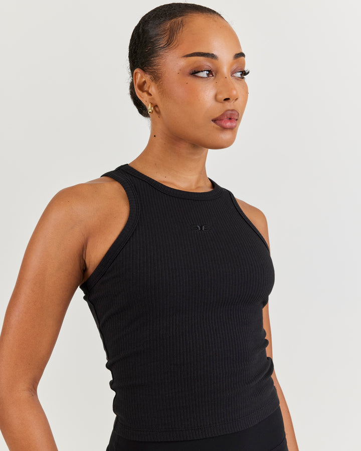 EE Ribbed Singlet - Black