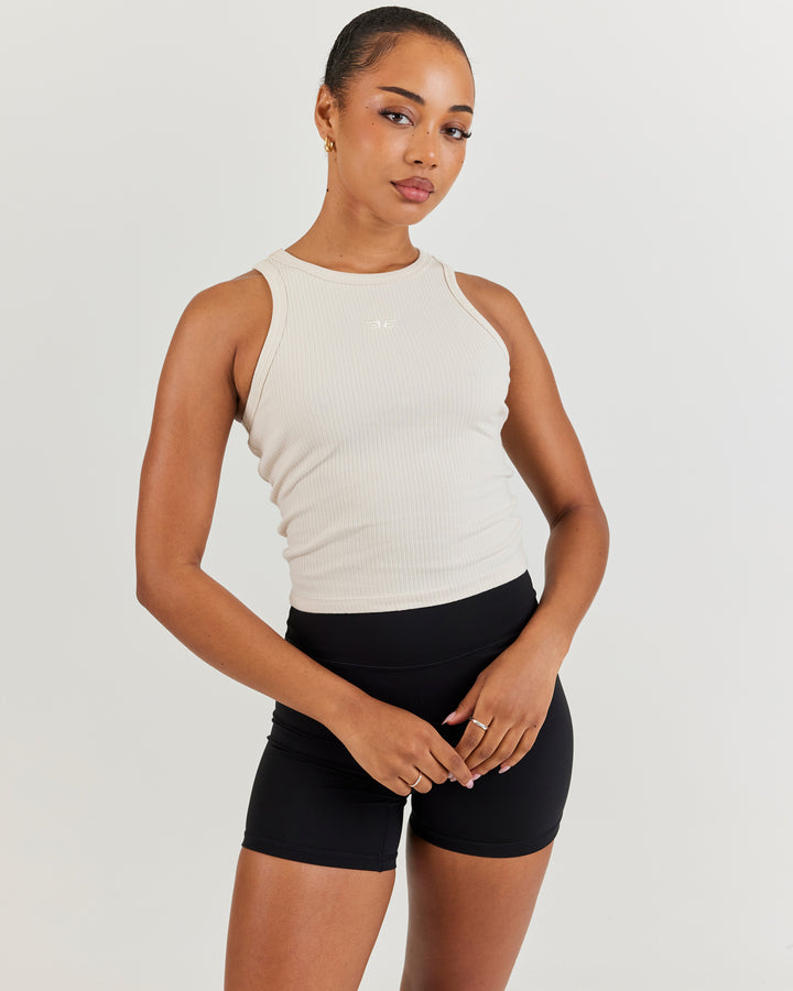 EE Ribbed Singlet - Bone