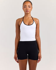 EE Thin Halter Tank - White/Black