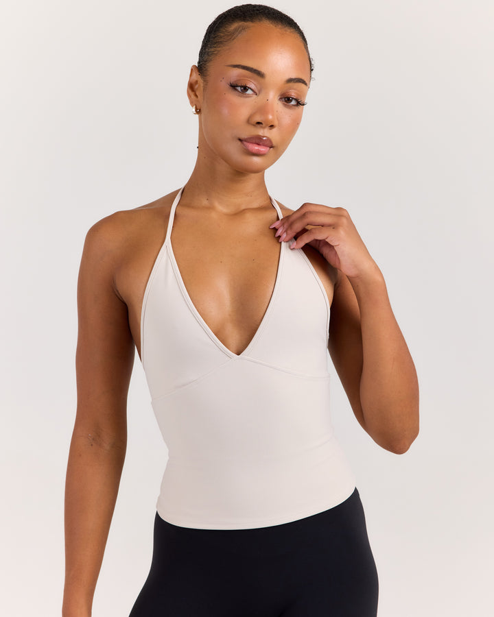 EE Low Cut Halter Tank - Stone
