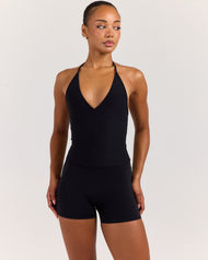 EE Low Cut Halter Tank - Black