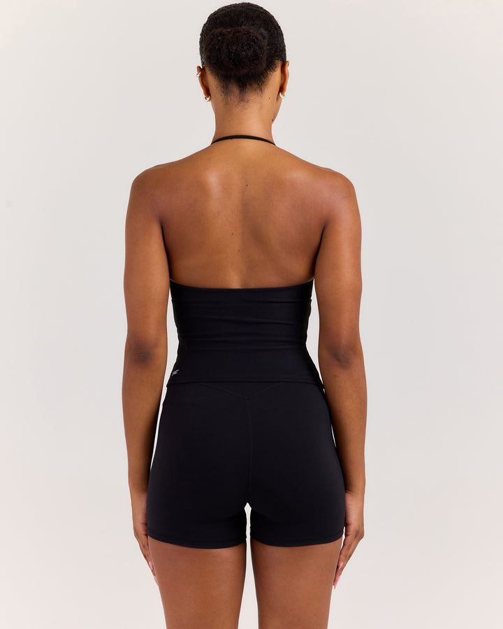 EE Low Cut Halter Tank - Black