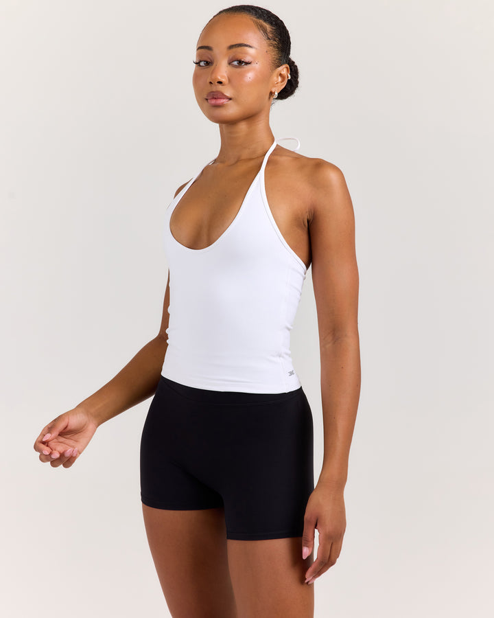 EE Halter Tie Tank - White