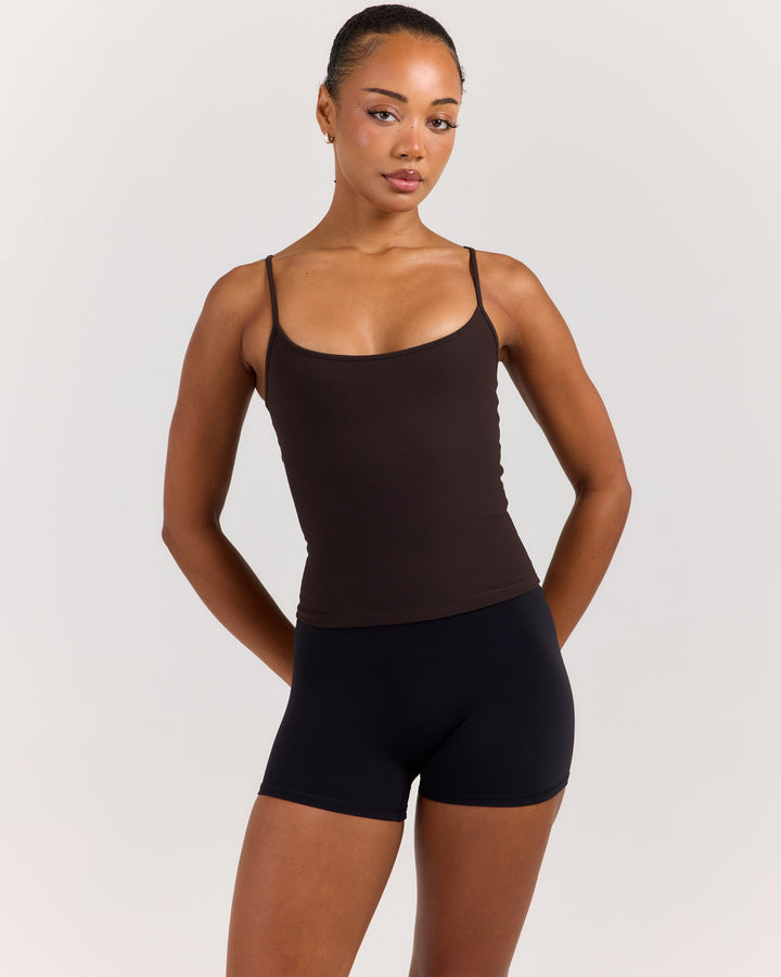 EE Thin Strap Tank - Coffee Bean