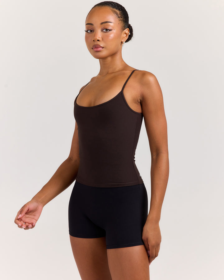 EE Thin Strap Tank - Coffee Bean