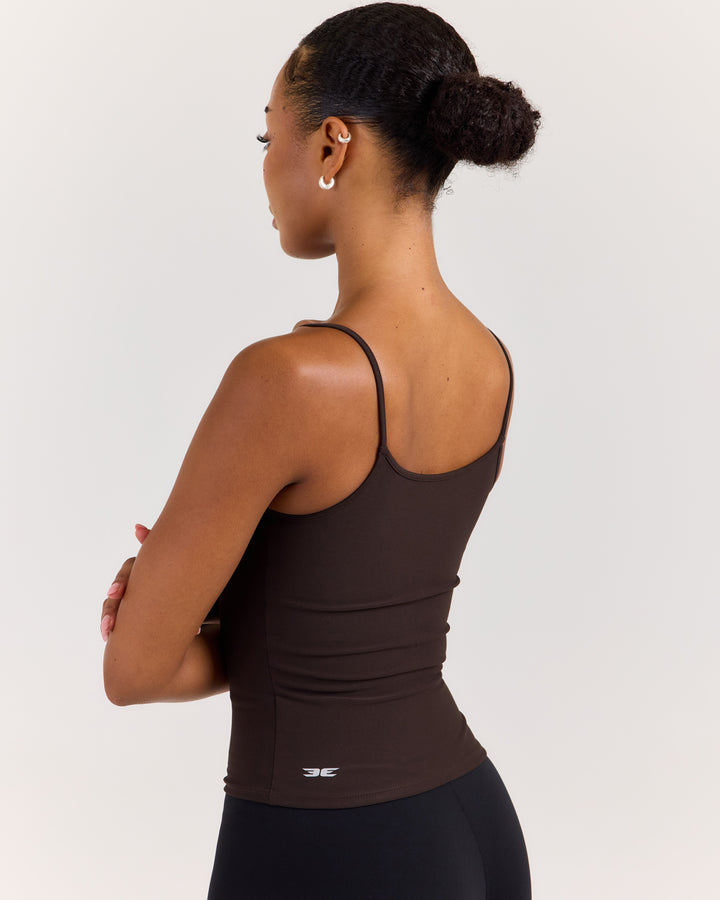 EE Thin Strap Tank - Coffee Bean