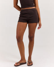Terry Towelling Shorts - Coffee Bean