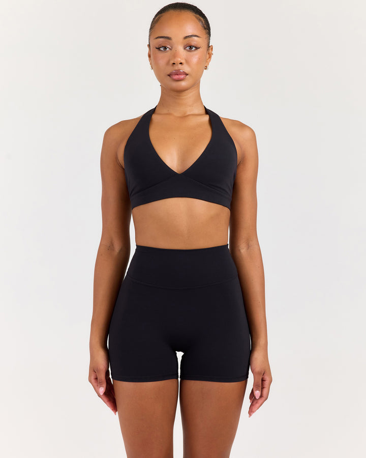 Luna Halter Bra - Black