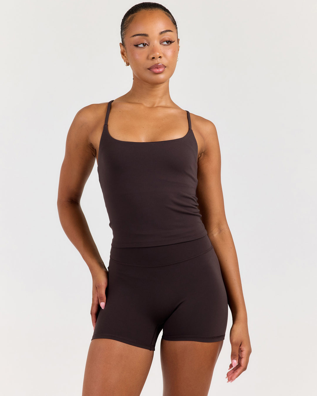 Luna Bend Tank - Coffee Bean