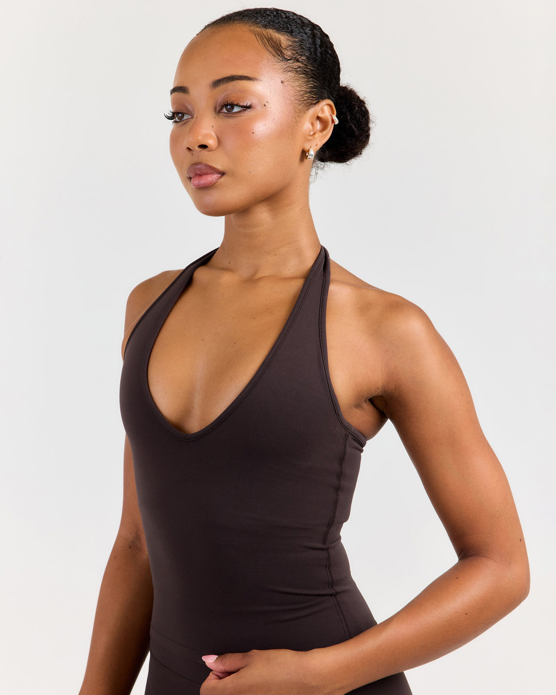 Luna Halter Tank - Coffee Bean