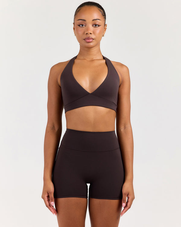 Luna Halter Bra - Coffee Bean