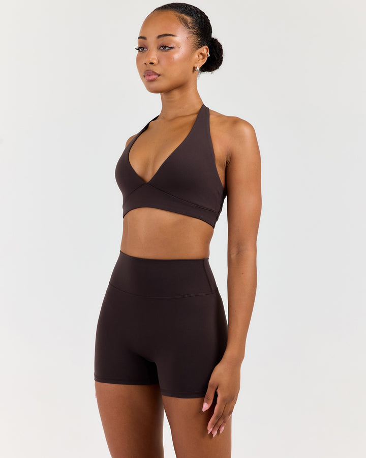 Luna Halter Bra - Coffee Bean