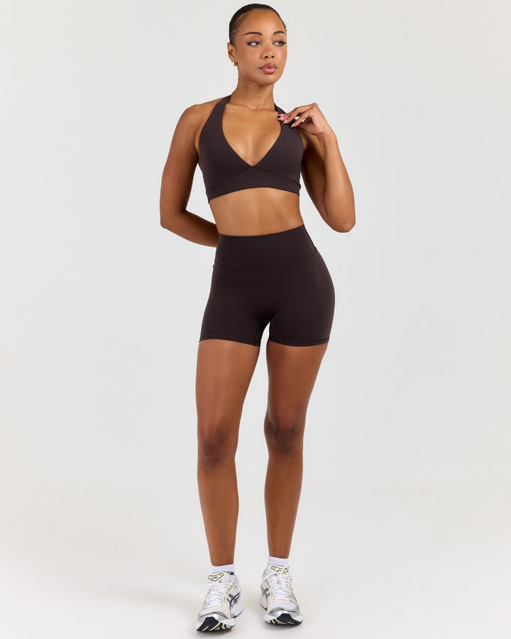 Luna Mini Shorts - Coffee Bean