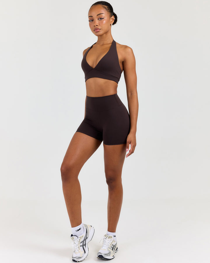 Luna Mini Shorts - Coffee Bean