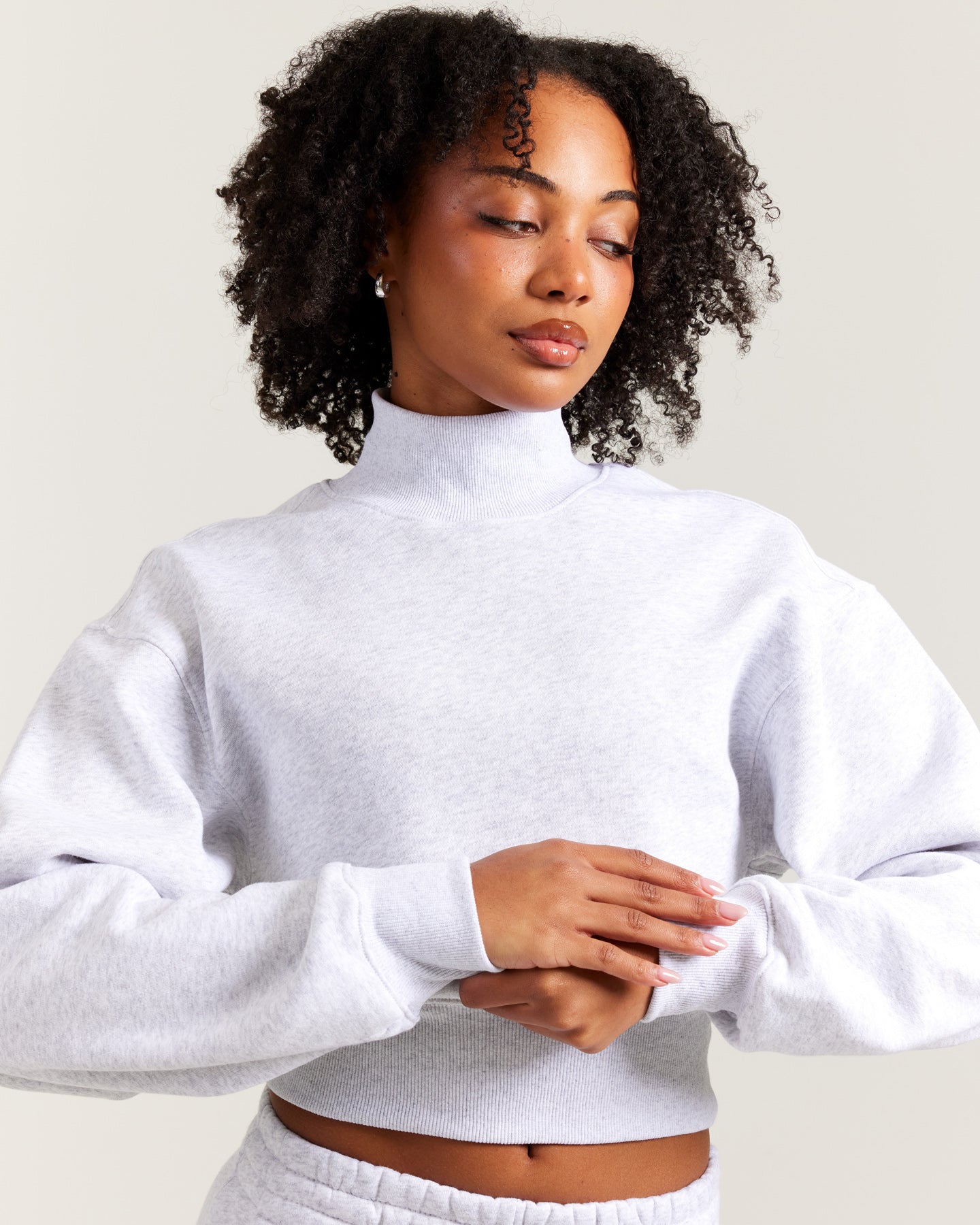 Omni Cropped Mock Neck - Grey Marle/Cherry Cola – Elite Eleven