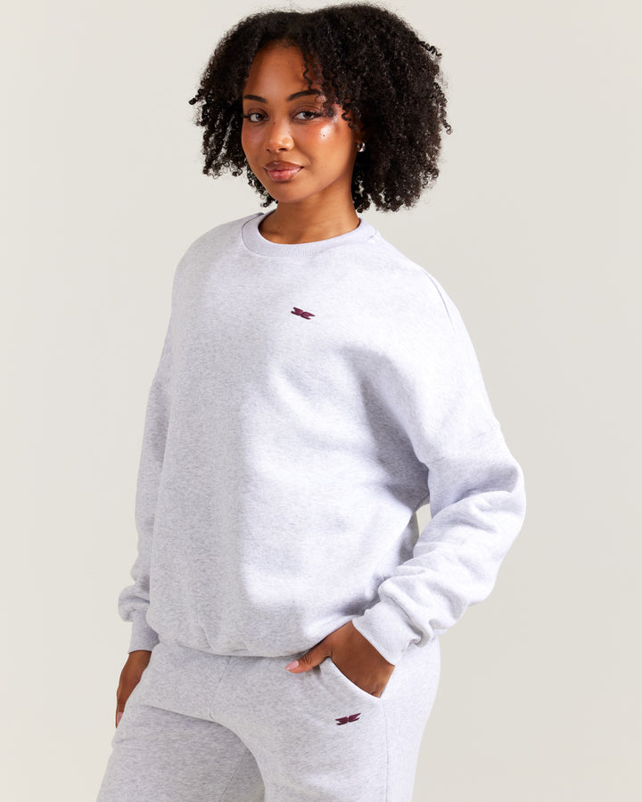 Omni Unisex Crewneck - Grey Marle/Cherry Cola
