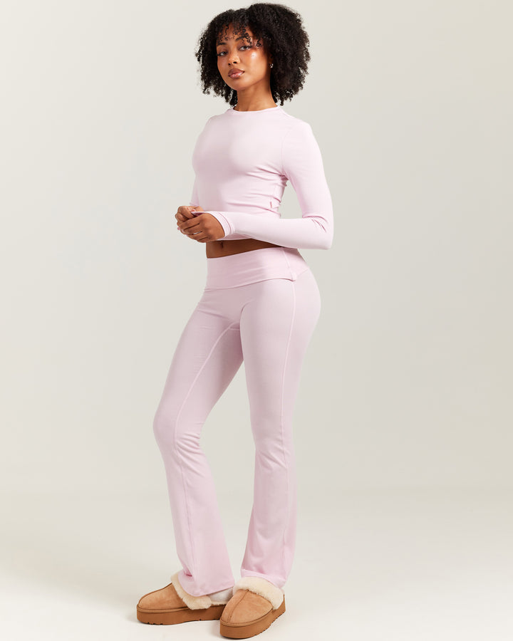 EE Lounge Fold Over Flares - Baby Pink