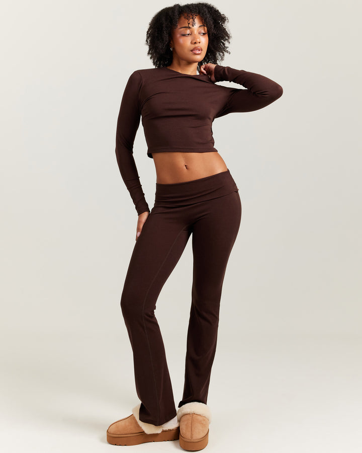 EE Lounge Fold Over Flares - Espresso