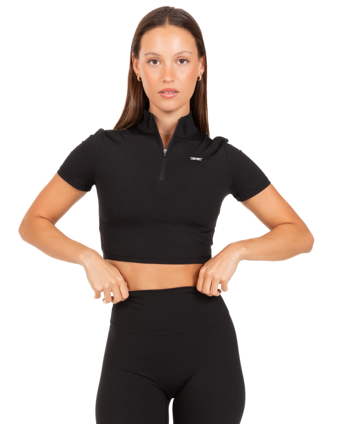 Auraluxe Crop Tee - Black