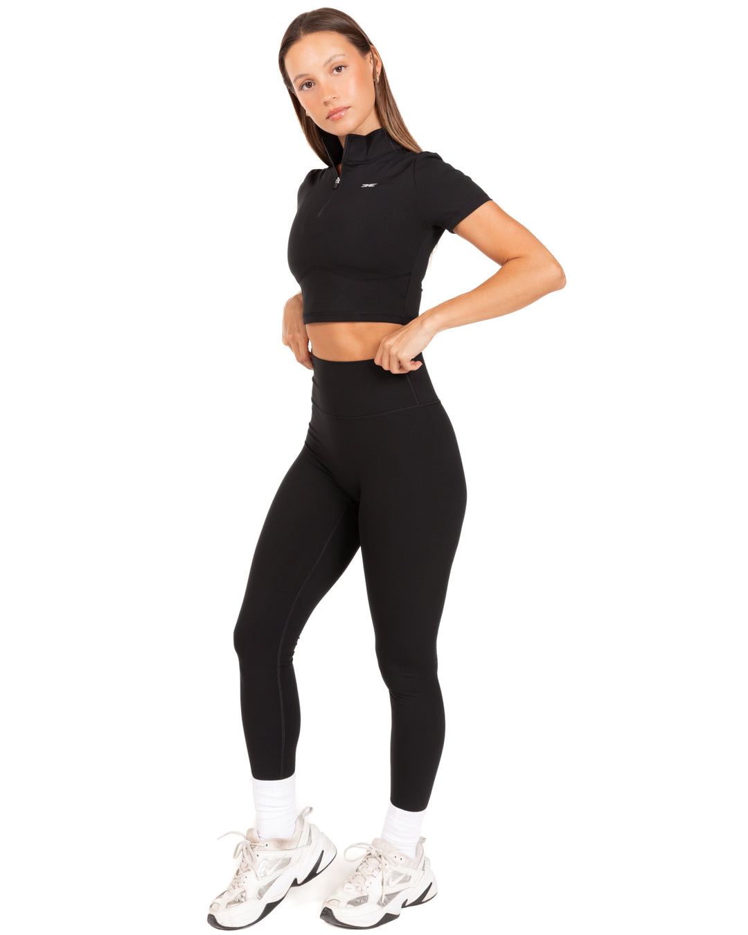 Auraluxe Crop Tee - Black