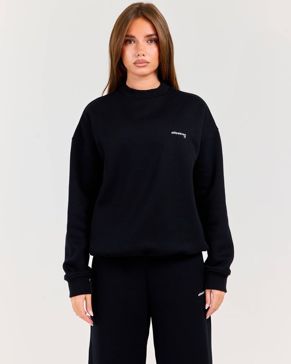 Cloudweave Relaxed Crewneck - Black