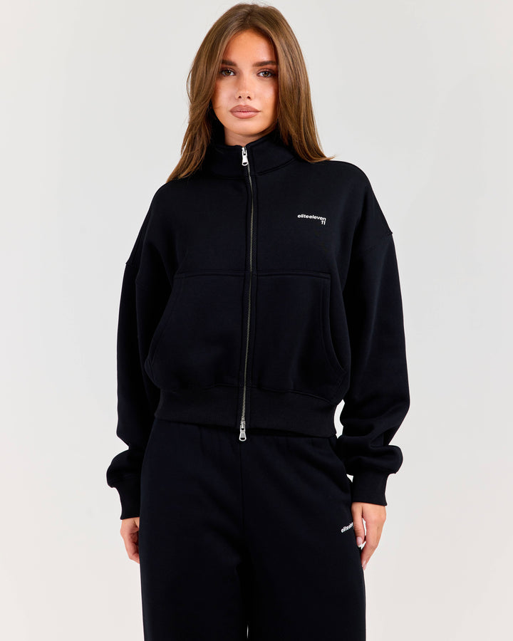 Cloudweave Relaxed Zip Through - Black