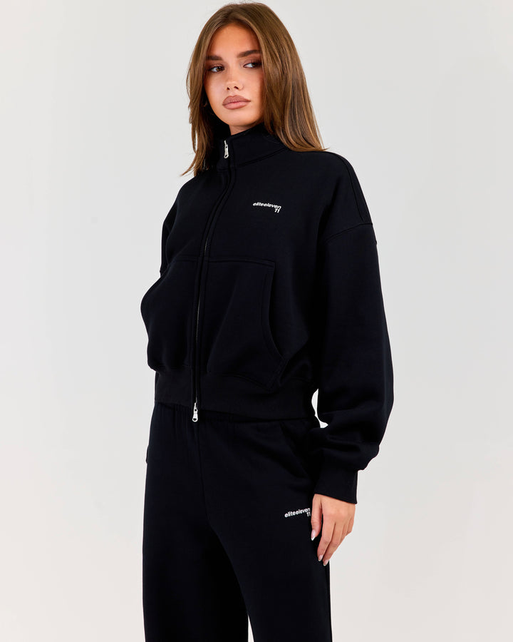 Cloudweave Relaxed Zip Through - Black