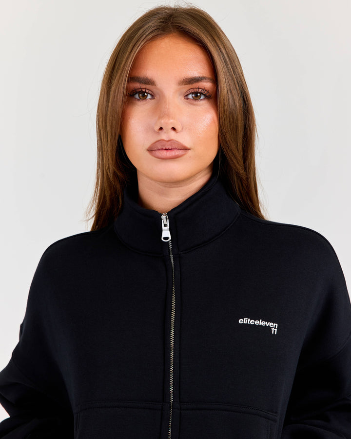 Cloudweave Relaxed Zip Through - Black
