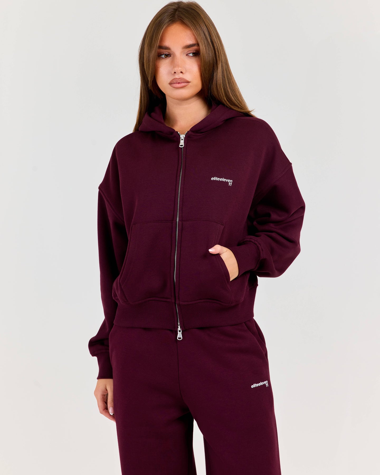 Cloudweave Zip Through Hoodie - Plum