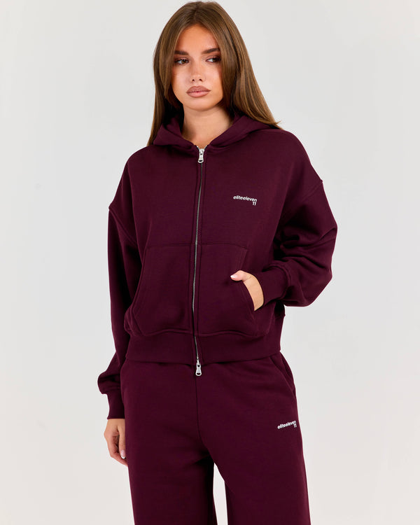 Cloudweave Zip Through Hoodie - Plum