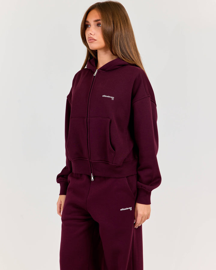 Cloudweave Zip Through Hoodie - Plum