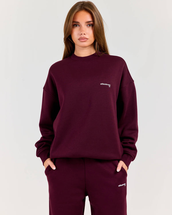 Cloudweave Relaxed Crewneck - Plum