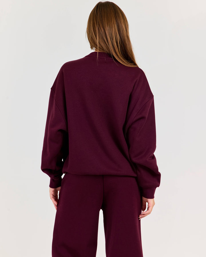 Cloudweave Relaxed Crewneck - Plum