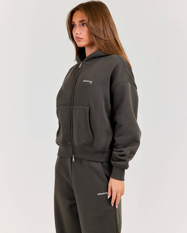 Cloudweave Zip Through Hoodie - Dark Olive