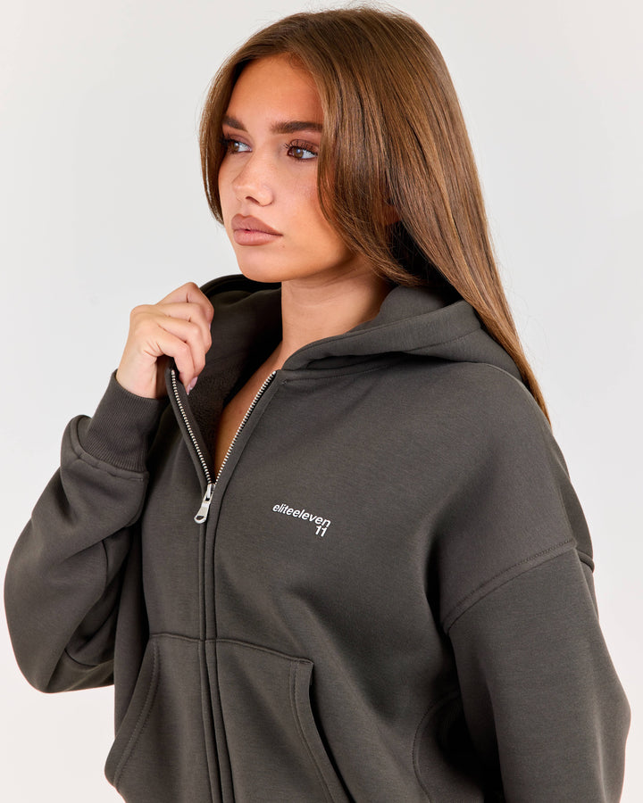 Cloudweave Zip Through Hoodie - Dark Olive