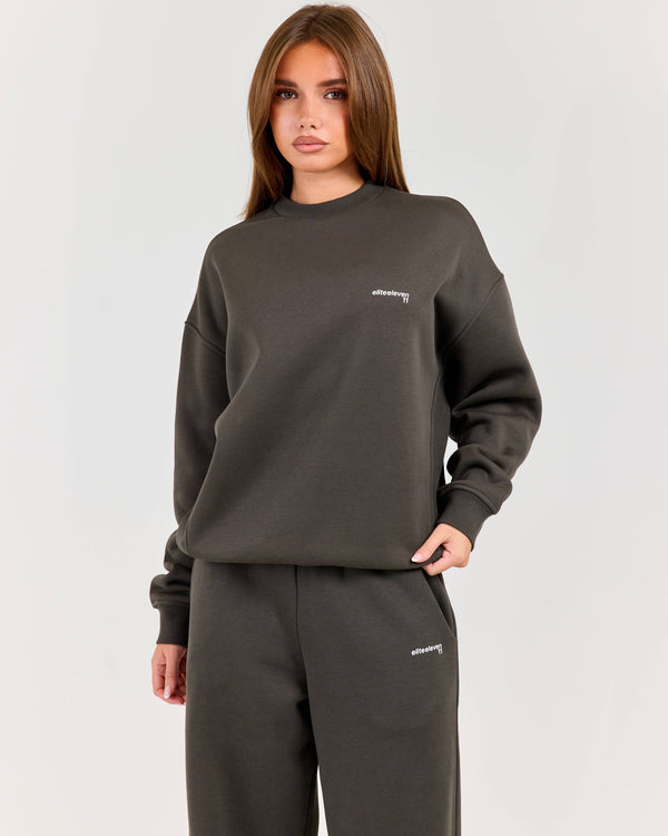Cloudweave Relaxed Crewneck - Dark Olive