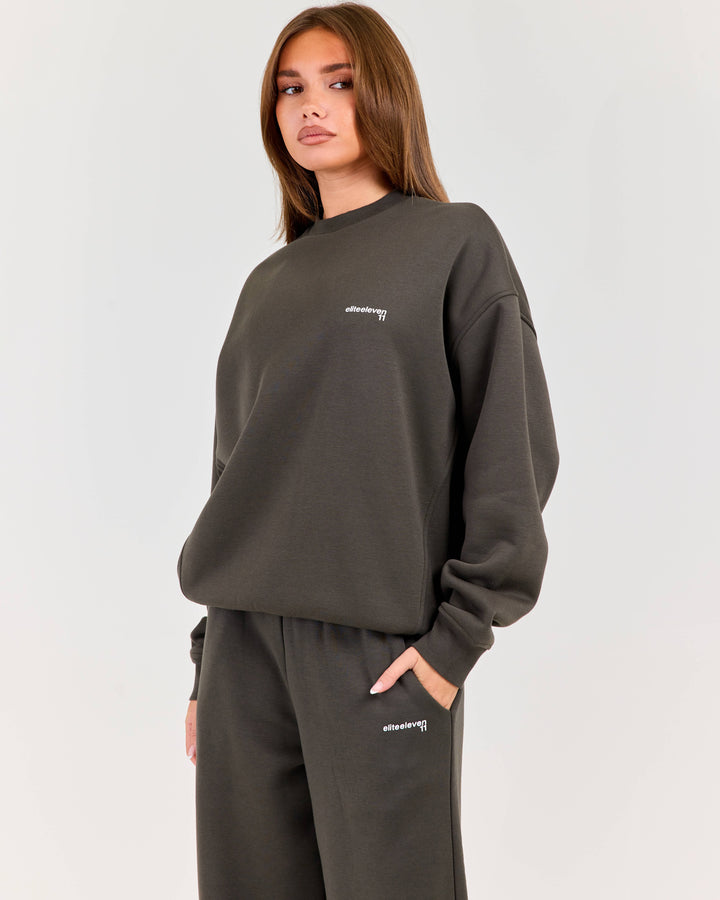 Cloudweave Relaxed Crewneck - Dark Olive