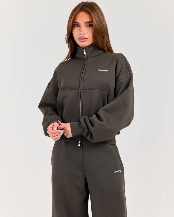 Cloudweave Relaxed Zip Through - Dark Olive