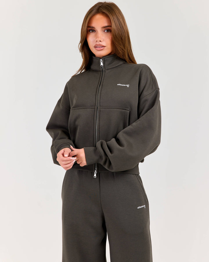 Cloudweave Relaxed Zip Through - Dark Olive